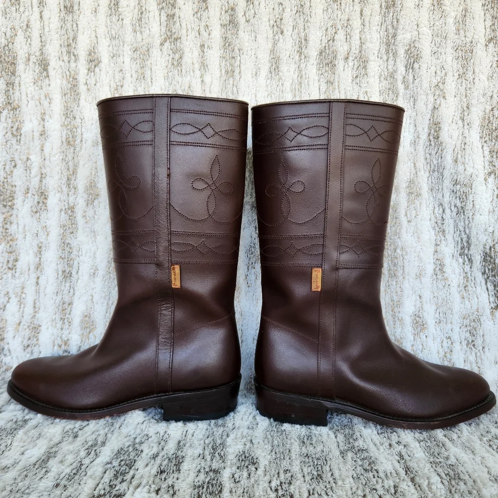 El Estribo Spanish "Camperos" Riding Boots Brown Leather | Women's Size 39, 8 US - Picture 8 of 15
